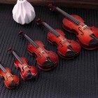 Mini Violin Model With Box Wooden Musical Instrument Decorative Model-kailing