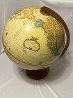 Replogle World Classic 12  Raised Relief Globe Hardwood Base Made In Usa Vtg