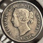 1881-h Canada 5 Cent Silver Coin - Victoria - Canadian  925 Five Cent - Fff
