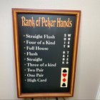 Vintage 19x13 Rank Of Poker Hands Wooden Frame Game Room Sign Bar Display