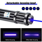10w Adjustable Blue Burning Laser Pointer Visible Dot Torch Light Rechargeable