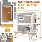 Petscosset Insulated Cat House Outdoor Weatherproof  Wooden Feral Cat Shelter