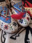 Antique Native American Beaded Moccasins Plains