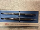 Vintage 1982 Cross Chrome Ball Pen Pencil Gift Set 3501 W blue Box Brochure  Nos