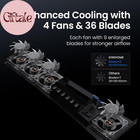 Ps5 Pro Cooling Fan With 4 Fans 36 Blades Usb 3 0 Quiet Cooler Accessory
