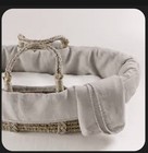 Restoration Hardware Baby   Child Linen Moses Basket Liner -gray Bedding -only -