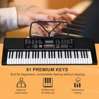 Glarry 61-key Portable Electronic Piano Keyboard W lcd Screen  Microphone  Headp