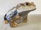 Vtg Japanese Toad Frog Hirado Style Realistic Ceramic Pottery Statue  7  Japan