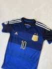 2014 Adidas Argentina Away Soccer Jersey Lionel Messi Kids L World Cup Final