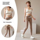 Women   s 3-piece Yoga Athleisure Set Zip Jacket Sports Bra Colorblock Leggings
