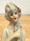 Antique Germany Art Deco Elegant Lady Woman Porcelain 3  Pin Cushion Half Doll