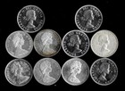 Ten  10  Canada 80  Silver Dollars  1961-67   Lot B90