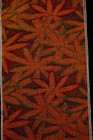 F-564 Vintage Handwoven Tsumugi Silk  Kimono Fabric - Leaves - 14 5  X 63 