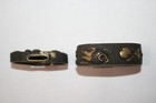 Japanese Antique Fuchi Kashira Set Armor Equipment Gold Inlay Sword Fitting