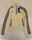 Nwt Sporty   Rich X Adidas Quarter Zip Crop Track Jacket Cream Merlot Xs