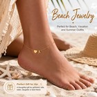 Personalized Heart Initial Anklet Gold Stainless Steel Adjustable Foot Chain