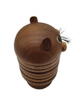 Wooden Cat Mid Century Modern Teak Wood 6 Stacking Drink Coaster Set Danish