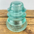 Whitall Insulator No  1 - 17 Aqua Blue Glass Beehive Electrical Large