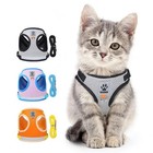 Reflective Cat Dog Harness And Leash Set Breathable Mesh Vest For Puppy Kitten