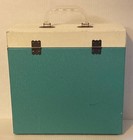 Vintage 50s Vinyl Records Metal Storage Carrying Case W  Lucite Handle