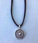 Heart Sundance Charm Artisan Jewelry Necklace Genuine Suede Leather Cord