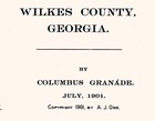 1901 Map Of Wilkes County Georgia
