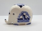 Delft Small Elephant Piggy Bank Blue And White 