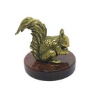 Art Deco Solid Bronze Animals  Squirrel Statuette Figurine With Obsidian Stand