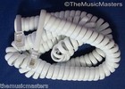 White 15  Ft Telephone Handset Receiver 4p4c Coil Cable Curly Cord Wire Vwltw