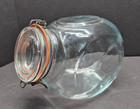Vintage Antique Glass Jar Canister General Store Apothecary Candy Bail Lid Tilt