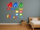 Superhero Cape And Mask Wall Decals Set Of 19 Peel And Stick Kids Nursery