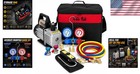 Hvac Vacuum Pump Kit With Manifold Gauge Set   Leak Detector