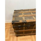 Vintage Wood Steamer Trunk Chest Coffee Table Storage Box Antique Brown Tv Stand