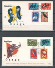 Congo Belgium Africa Colonies Birds Protection 4 Covers Fdc 2 Scans Lot con 410 