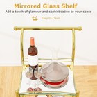 Medimall Rolling Bar Cart Wine Tea Serving Cart With 3-tier Shelf   4 Wheels