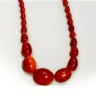 Antique Lg Faturan Honey Cherry Amber Bakelite Graduated Beaded Necklace 26  82g