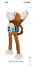 New Jumbo Godog Playclean Monkey Squeaker Plush Pet Toy