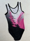 Gk Elite Gymnastics Leotard Dreamlight Pink Ombre Grey Sequin Bling Leo Size  Cm