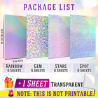 25 Mixed Koala Holographic Sticker Paper A4 Clear Self-adhesive Laminate Overlay