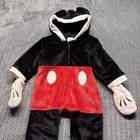 Disney Baby Mickey Mouse Costume Romper Plush Hooded Bunting Suit 18   24m Red Blk