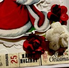 Vintage  Retro Girl Homemade Christmas  Greeting Card    Merry Christmas Stamped