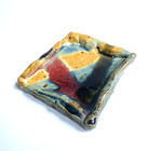 Boho Handmade Shallow Pottery Soap Dish jewelry Trinket Tray one-person Ashtray
