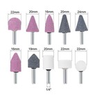 Abrasive Stone Points Grinding Wheel Set With 1 4  Shank 10pcs