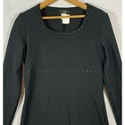 Vtg 90s Sheath Mini Dress Sz M Black Y2k Baddie Studded Empire Waist Punk Usa