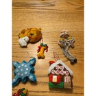 Vintage Felt Christmas Ornaments Set 9 Assorted Cute Animal Snowman Good Quality