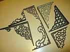 Lot Of 7 Antique Cast Iron Wall-shelf Brackets  All With A Little Damage