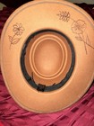 Tan Fedora Hat With Burned Design