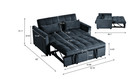 3 In 1 Convertible Sleeper Sofa Bed Pull Out Couch Bed Adjustable Backrest