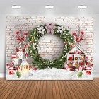 Large Merry Christmas Backdrop - White Brick Wall For Photography  7x5ft 
