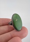 Old Fred Harvey Era Navajo Sterling Silver Cerrillos Turquoise Stamped Oval Ring